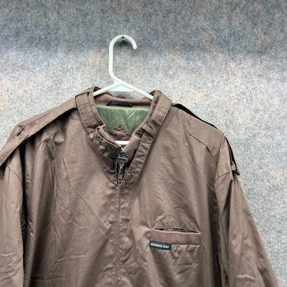Members Only Jacket Men Large Windbreaker Brown Full Zip  Wind-stopper Vtg - Picture 8 of 12